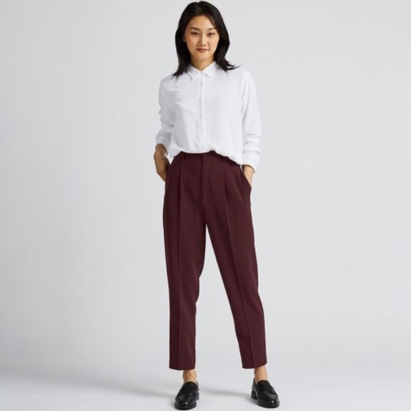 uniqlo drape tapered ankle length pants